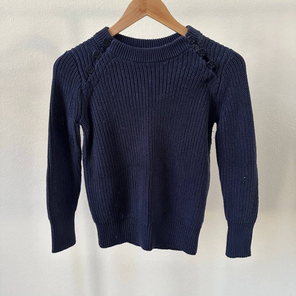 J.Crew Textured Cotton Sweater with Anchor Buttons